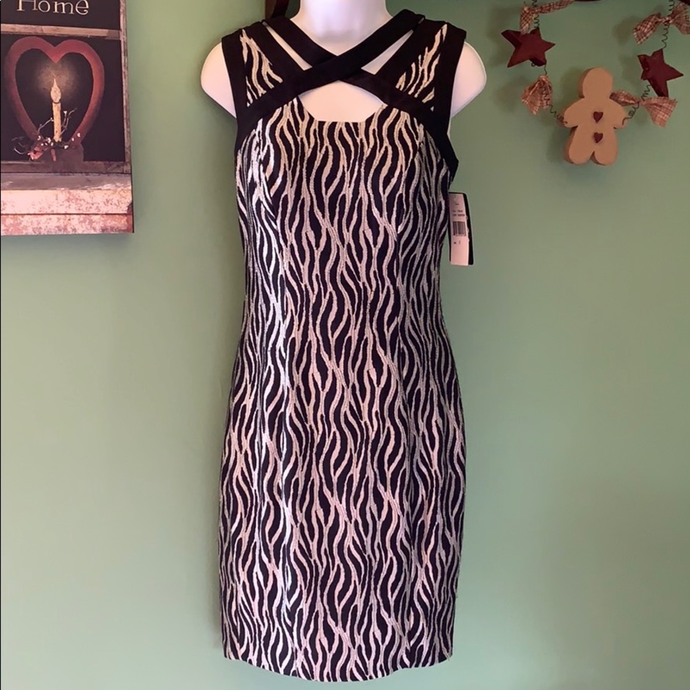 JAX dress: Black & Silver, back zip & lined (NWT)